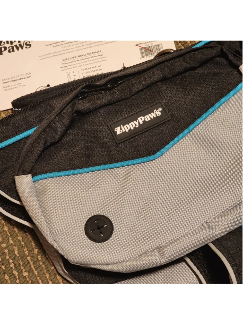 ZippyPaws Adventure Backpack for Dogs Small Size Grey Blue